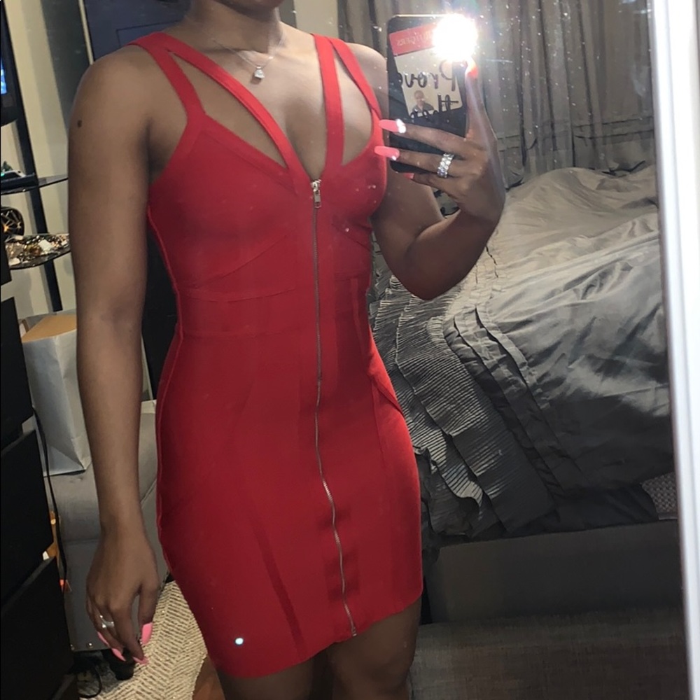 Red bandage dress